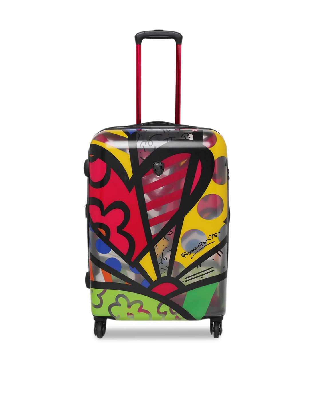 

Heys BRITTO TRANSPARENT A NEW DAY Range Multicolor 26" Medium Hard Trolley Bag, Red