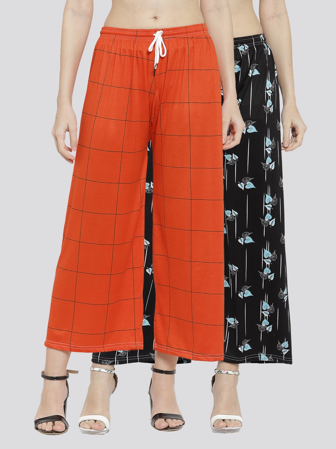 

KLOTTHE Women Pack Of 2 Palazzos, Black