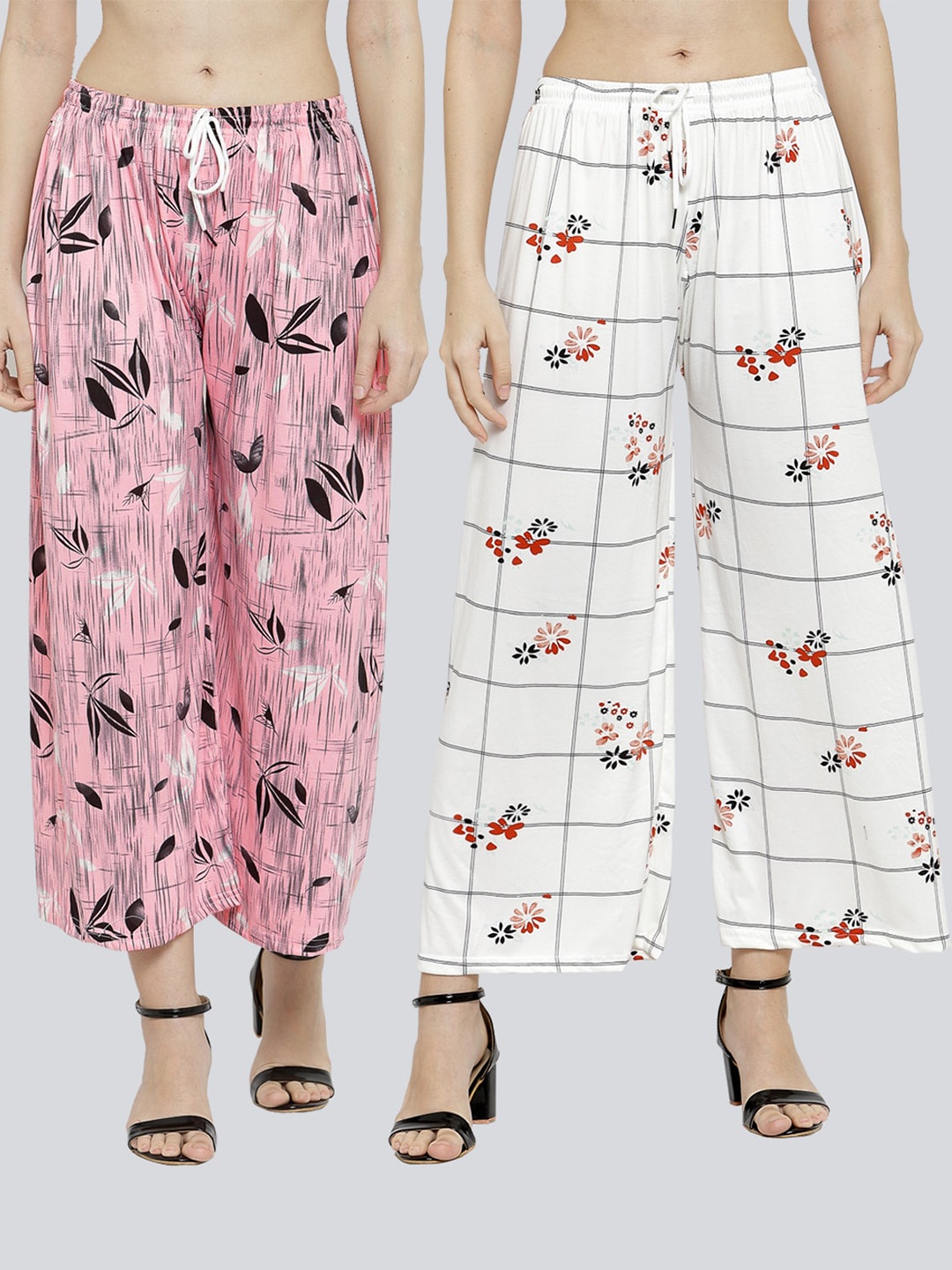 

KLOTTHE Women Multicoloured 2 Floral Printed Palazzos, Multi