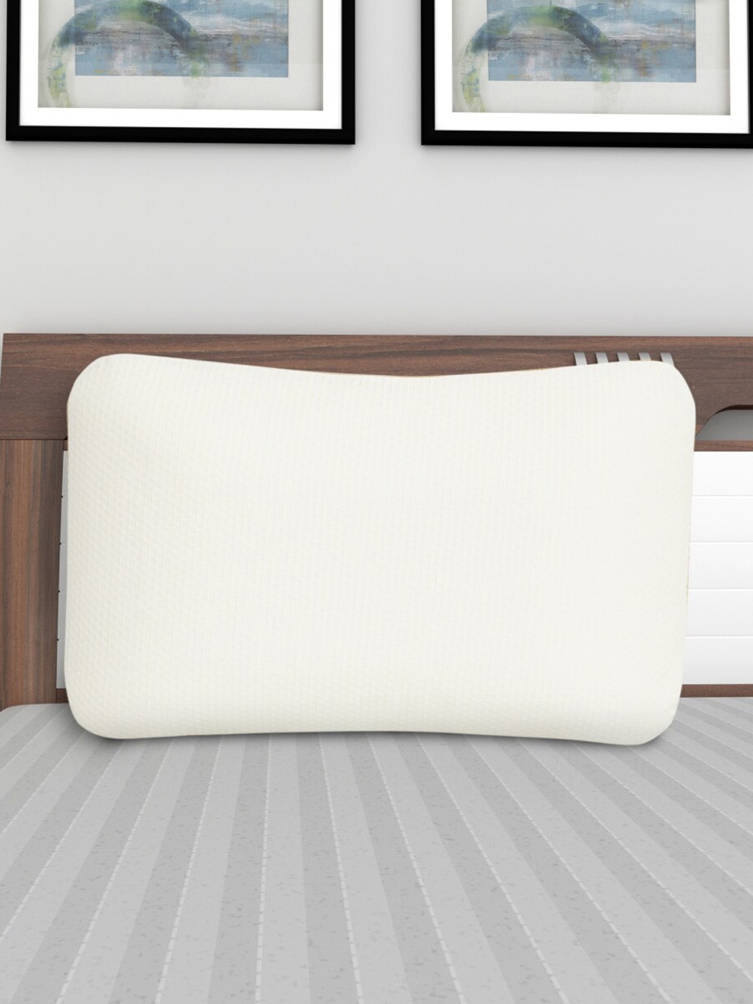 

Home Centre White & Beige Solid Rectangle Sleep Pillow