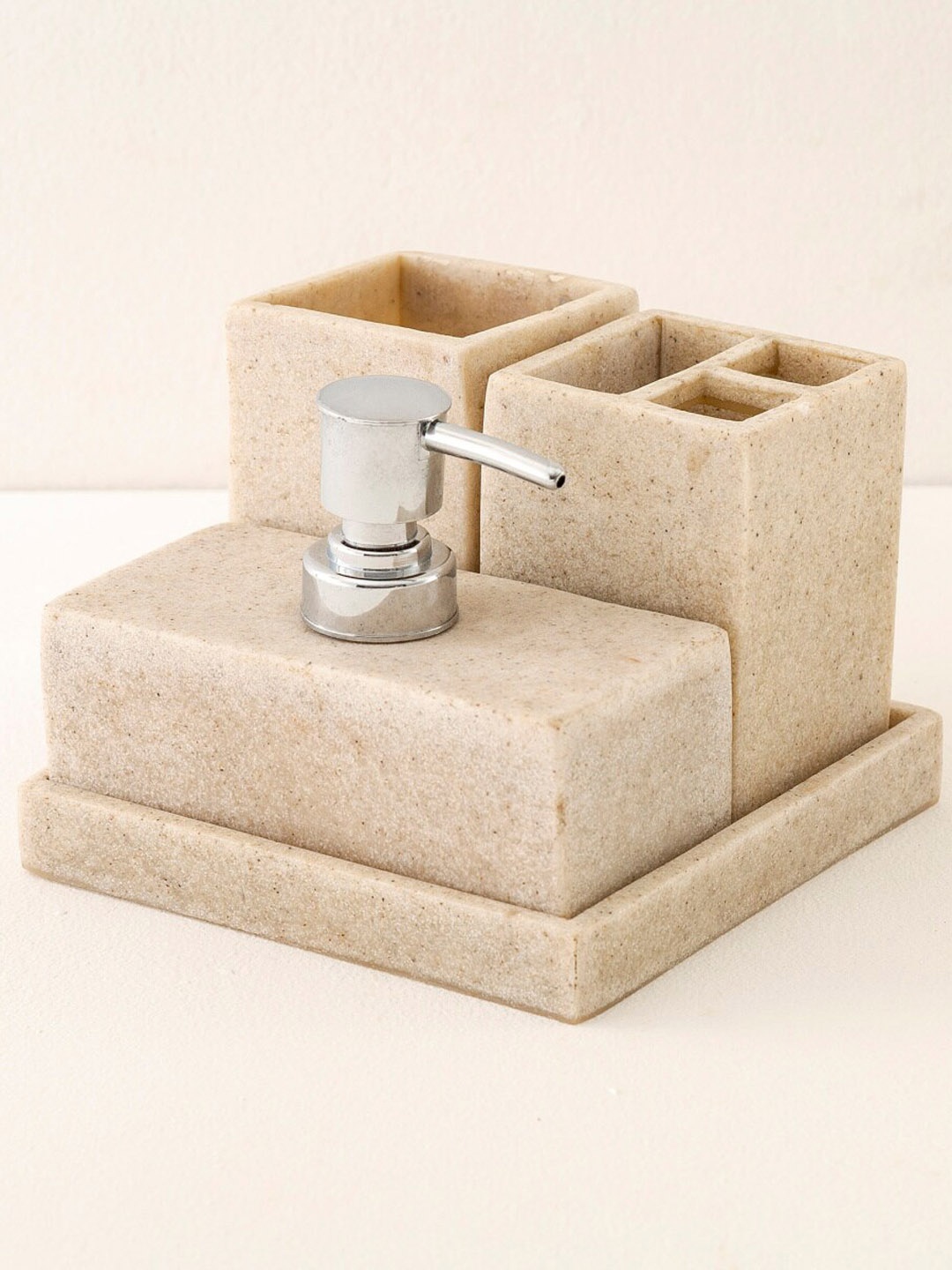 

Home Centre Unisex Set Of 4 Beige Solid Bath Accessories