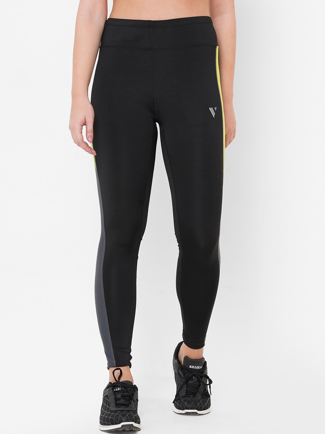 

VELOZ Women Black Colourblocked Leggings