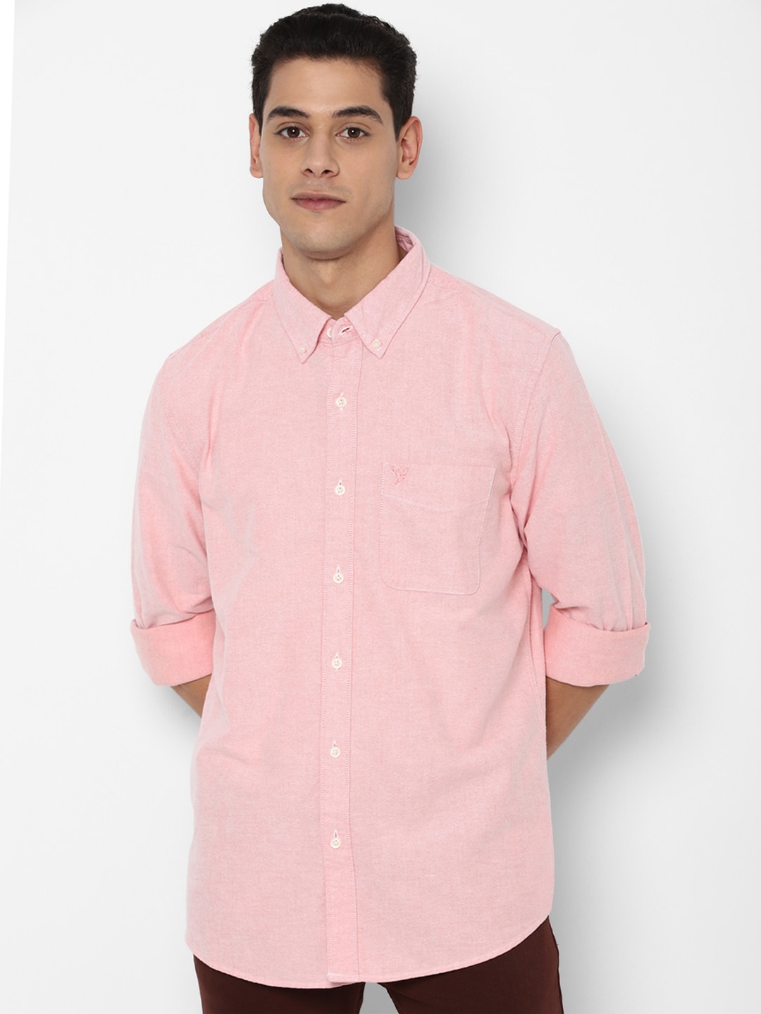 

AMERICAN EAGLE OUTFITTERS Men Peach-Coloured Opaque Casual Shirt