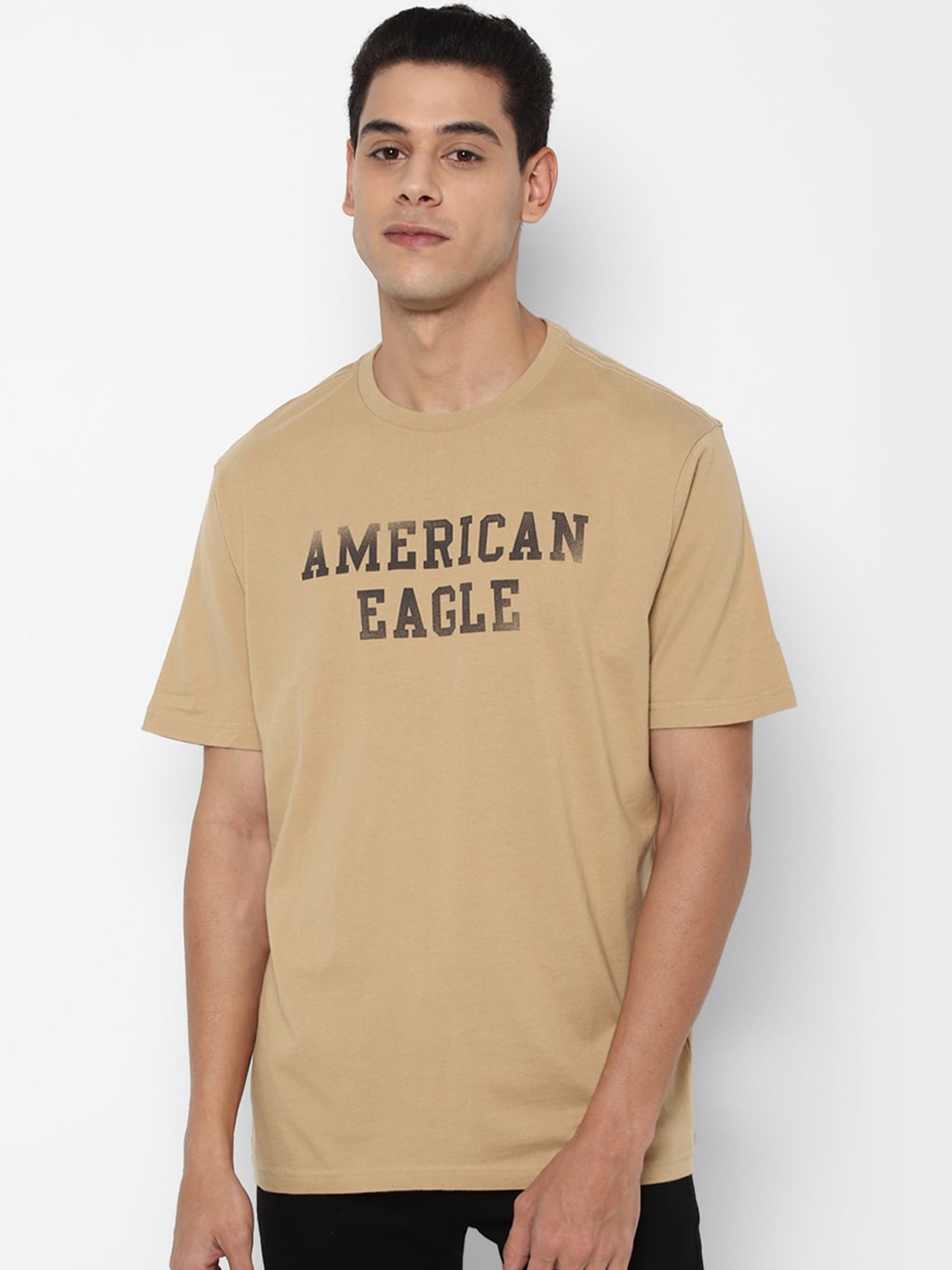 

AMERICAN EAGLE OUTFITTERS Men Khaki Typography Printed T-shirt