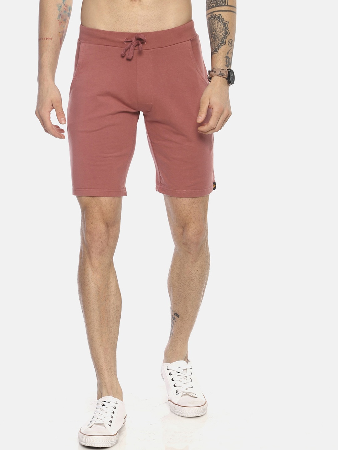 

Wolfpack Men Coral Solid Regular Shorts