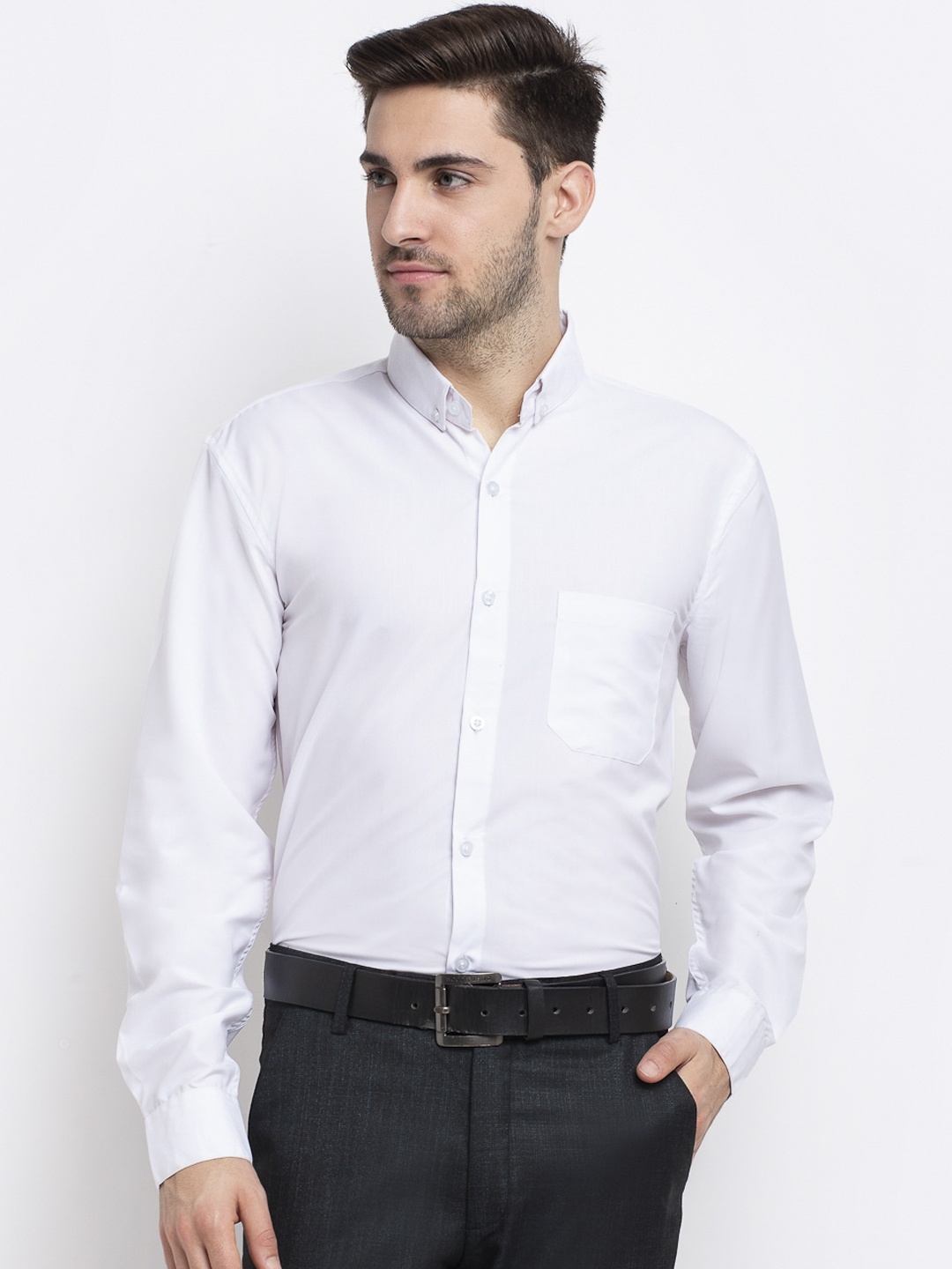 

JAINISH Men White Opaque Formal Shirt