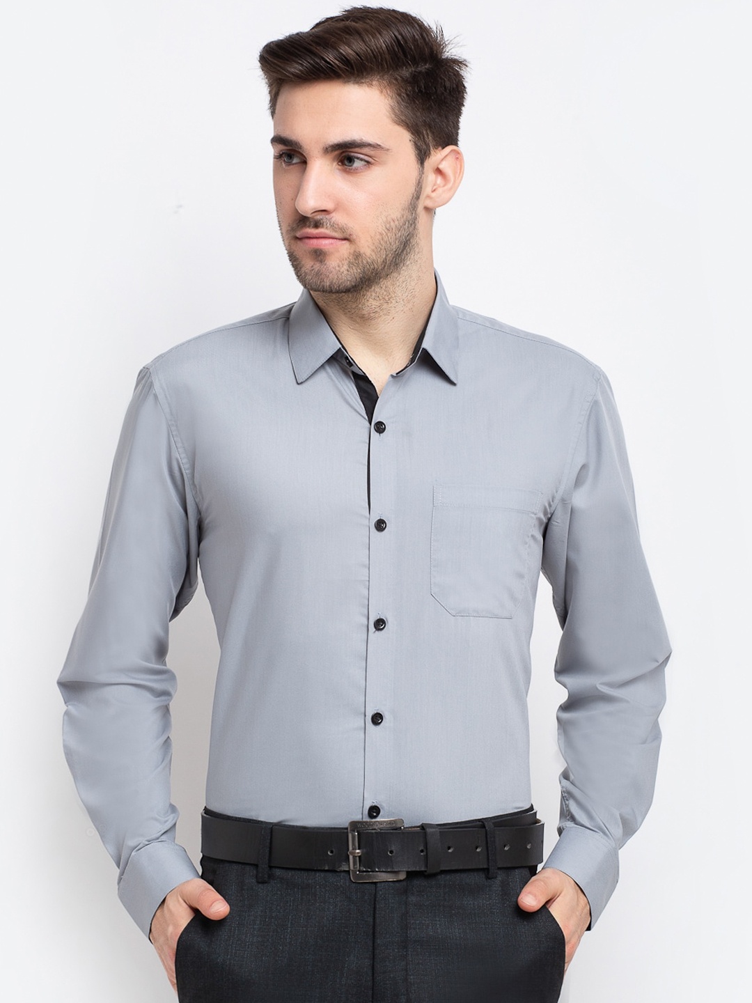 

JAINISH Men Grey Opaque Formal Shirt