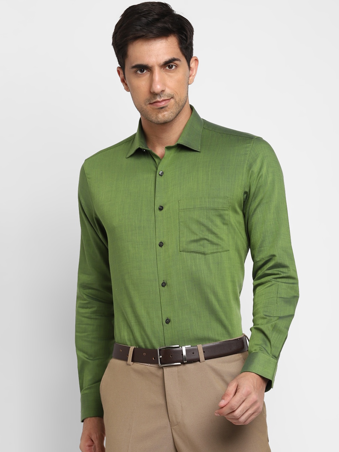 

Turtle Men Green Slim Fit Opaque Formal Shirt