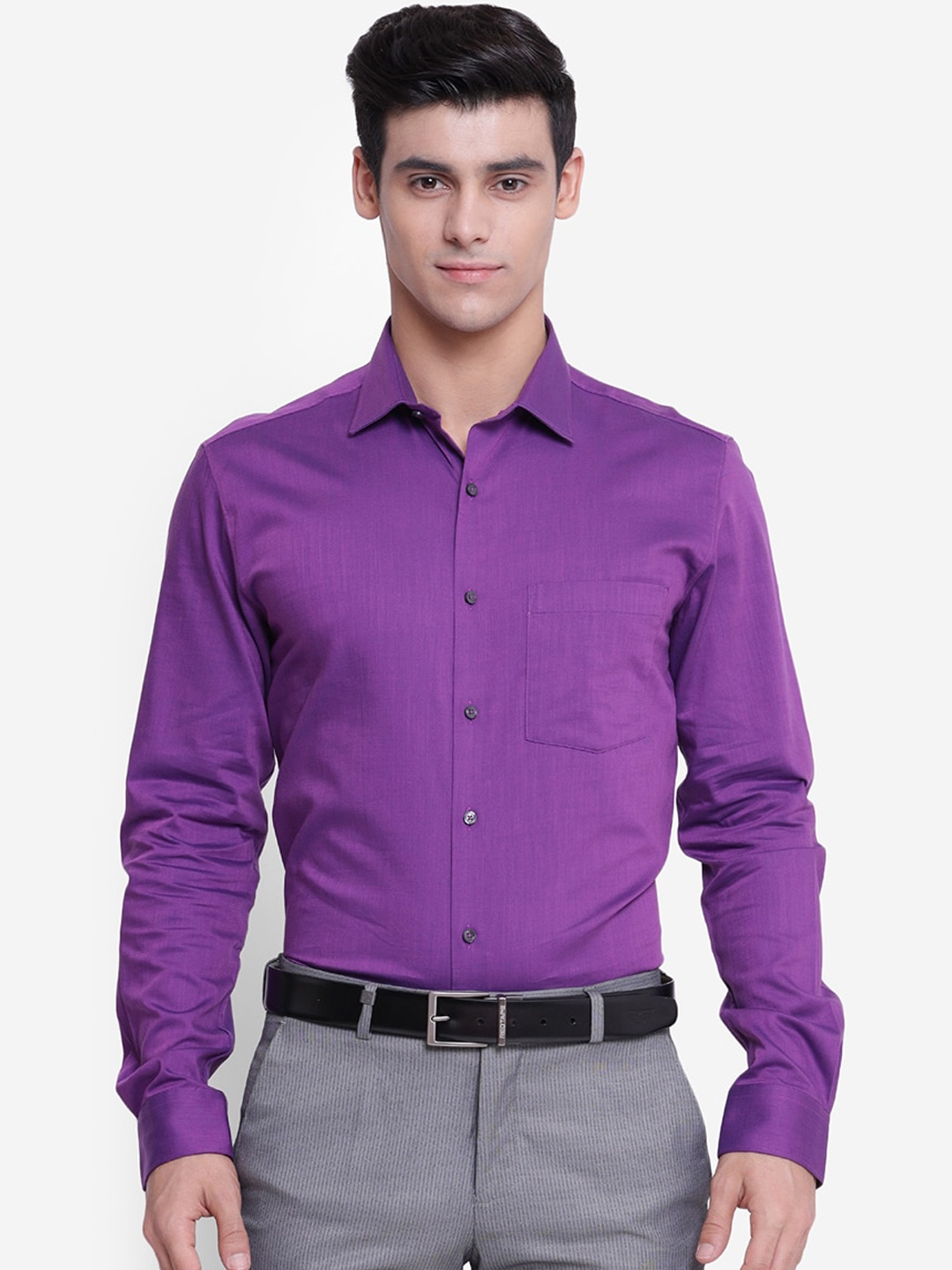 

Turtle Men Purple Slim Fit Opaque Formal Shirt