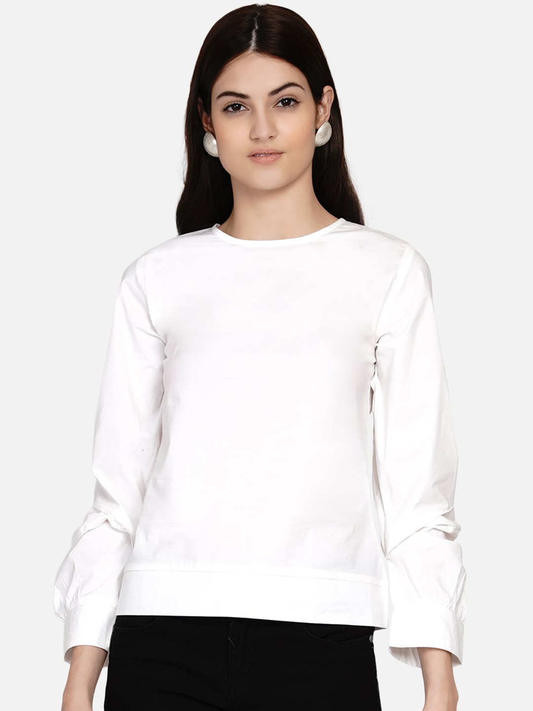 

Samshek Women White Regular Top
