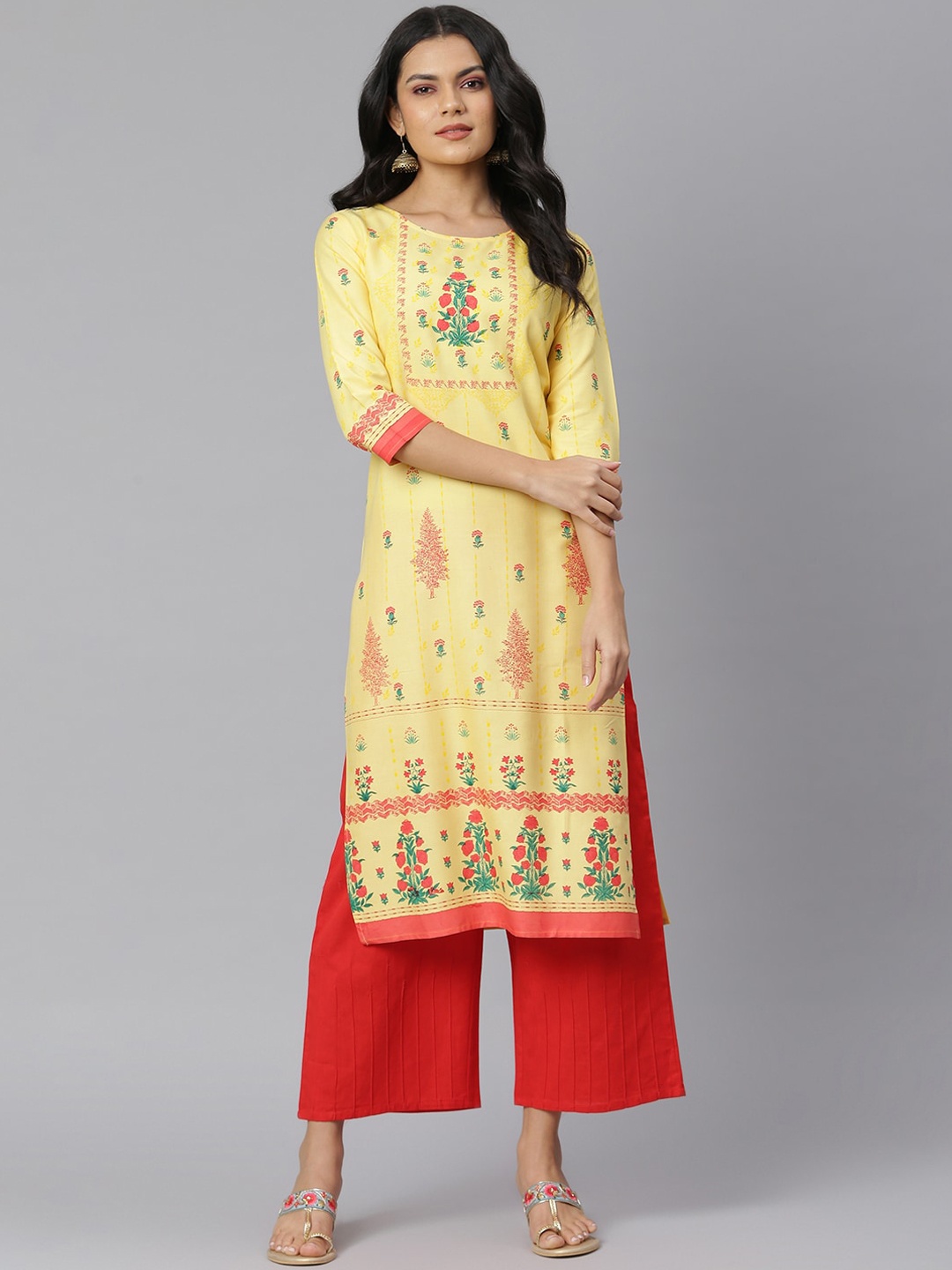 

Stylum Women Yellow Ethnic Motifs Printed Kurta