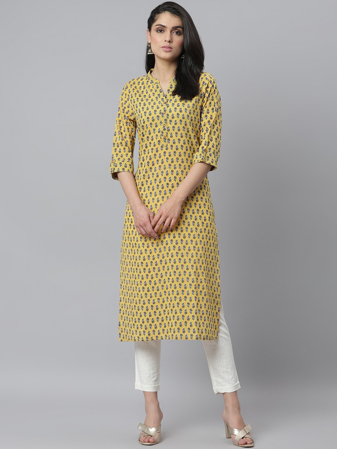 

Stylum Women Yellow Ethnic Motifs Printed Kurta
