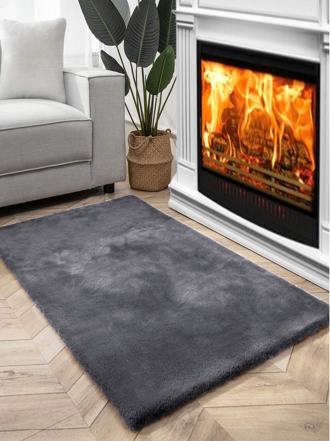 

FI Grey Polycotton Solid Bath Rugs