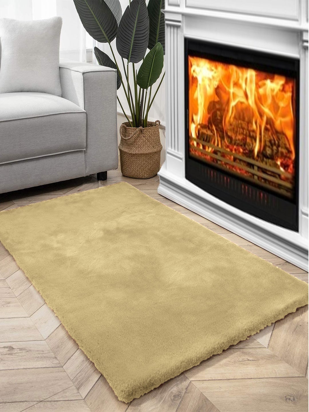 

FI Gold Polycotton Solid Bath Rugs