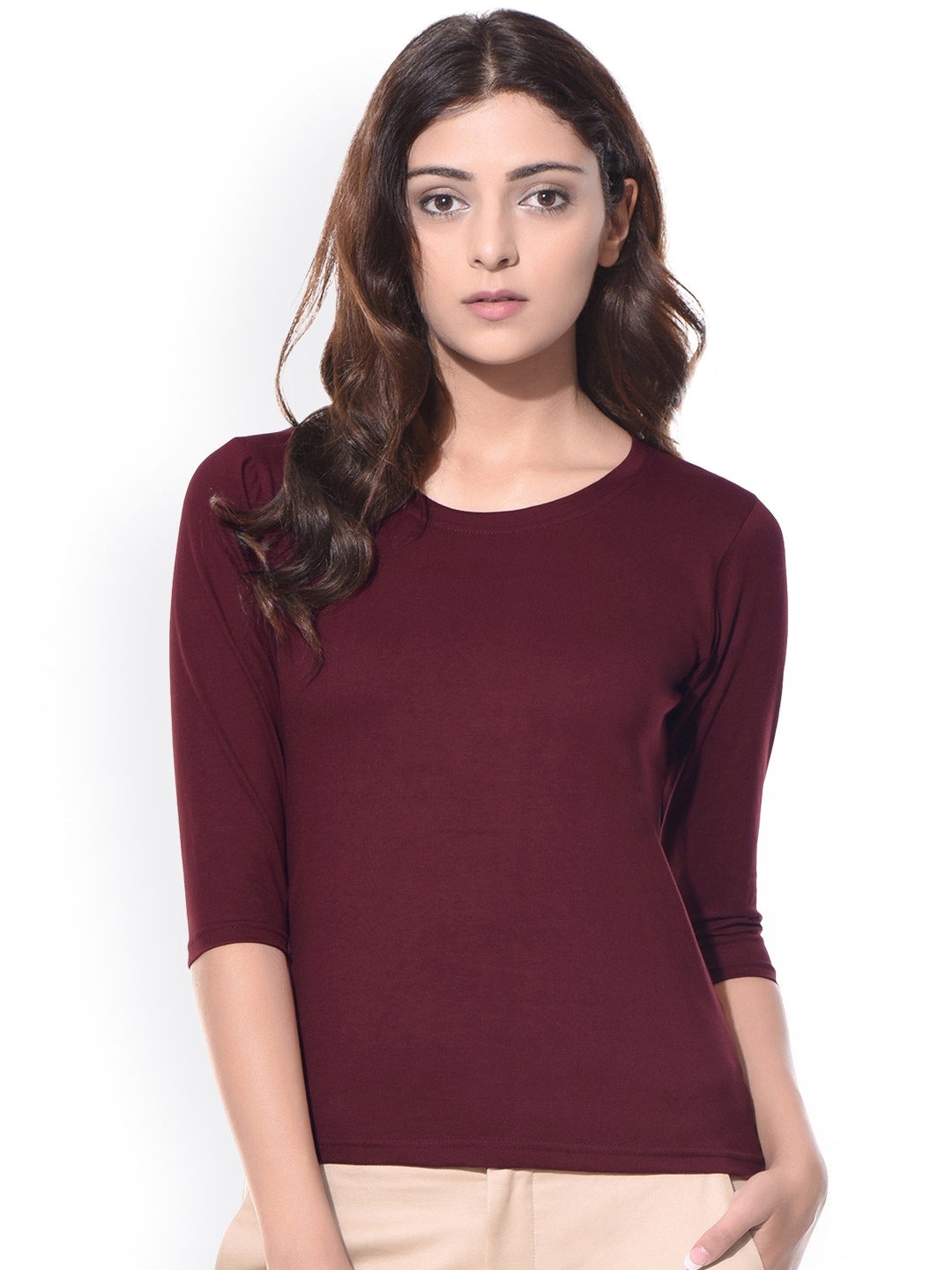 

Miss Chase Women Maroon Solid Regular Top