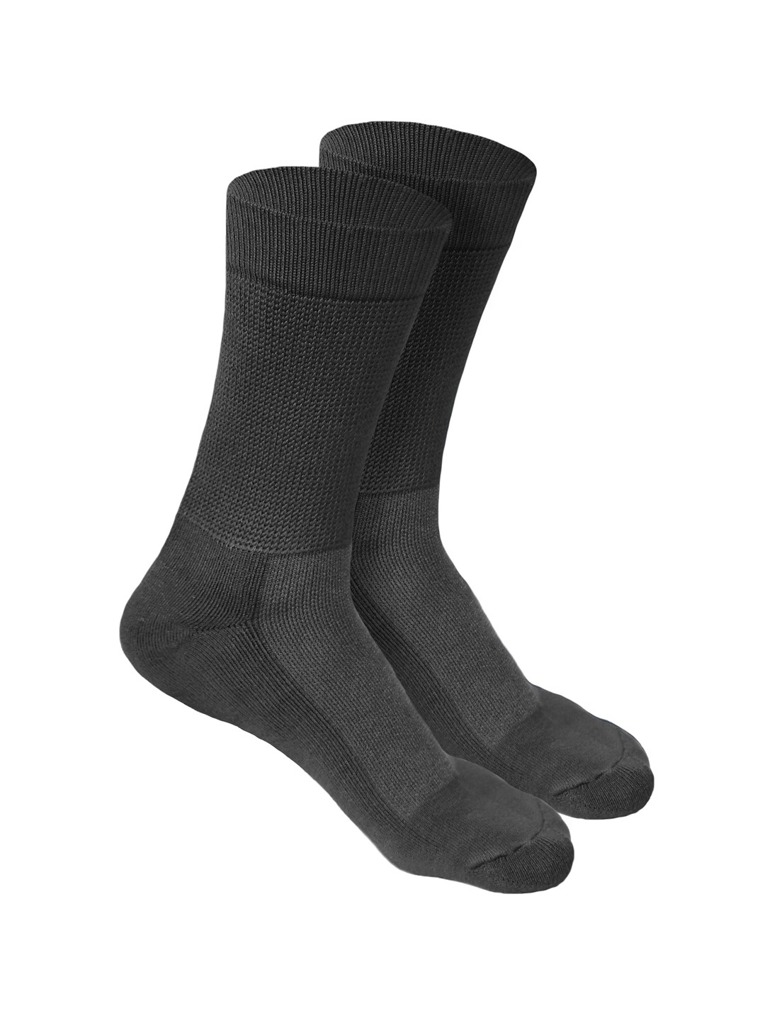 

Heelium Men Pack of 2 Bamboo Super Soft & Odour-Free Breathable Crew-Length Socks, Grey