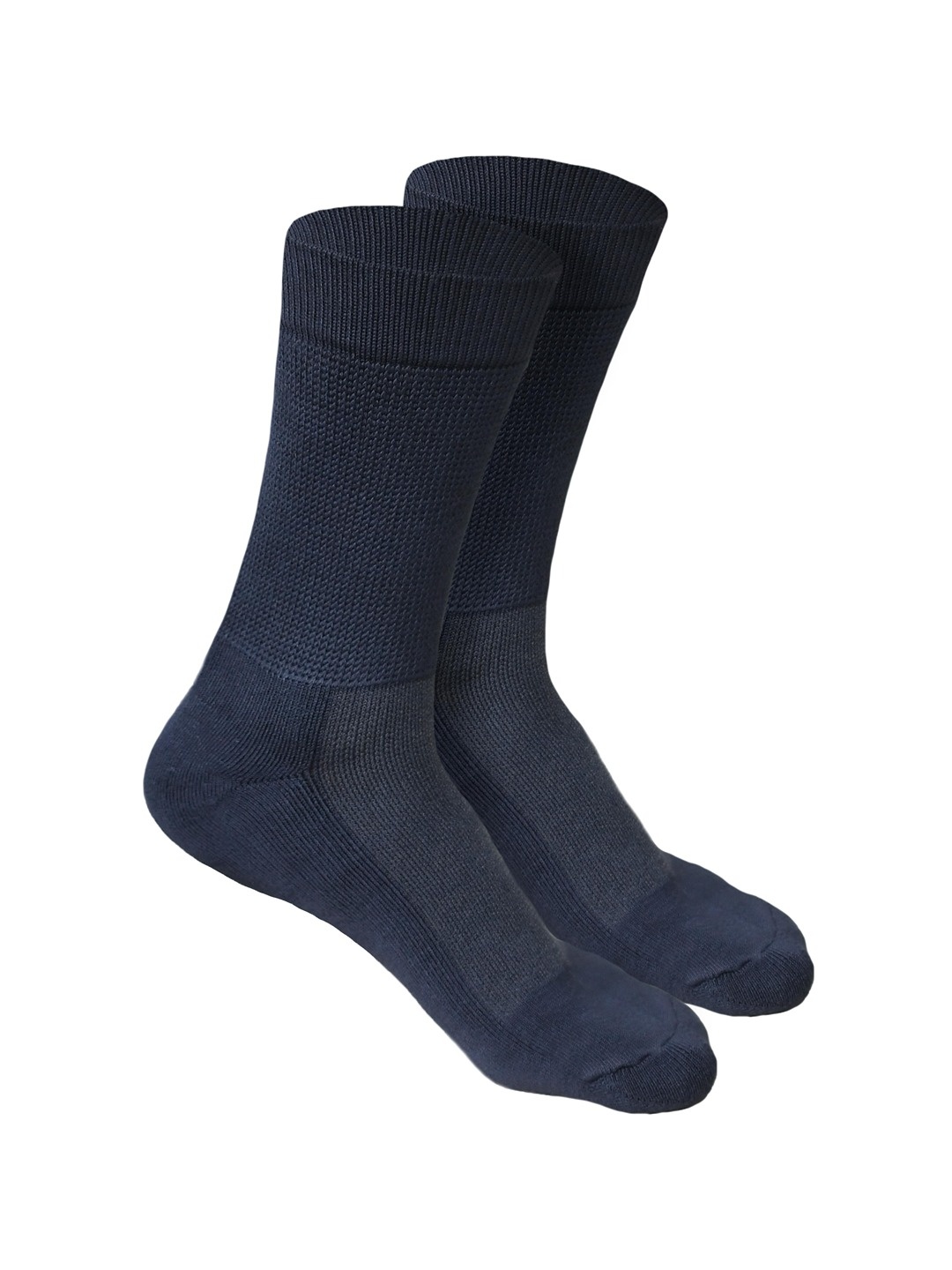 

Heelium Men Pack of 2 Bamboo Super Soft & Odour-Free Breathable Crew-Length Socks, Navy blue