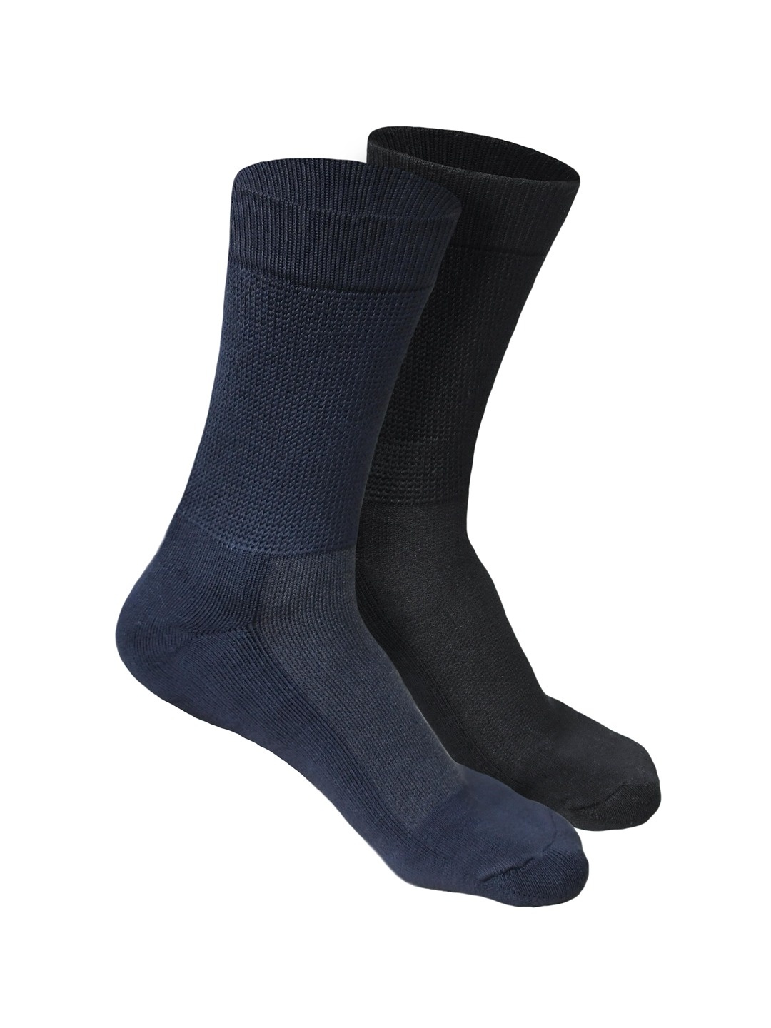 

Heelium Men Pack of 2 Bamboo Super Soft & Odour-Free Breathable Crew-Length Socks, Navy blue