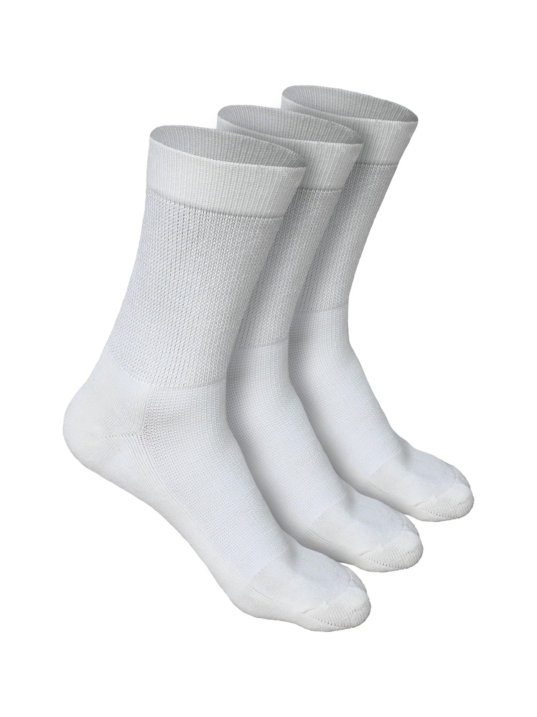 

Heelium Men Pack of 3 Bamboo Super Soft & Odour-Free Breathable Crew-Length Socks, White