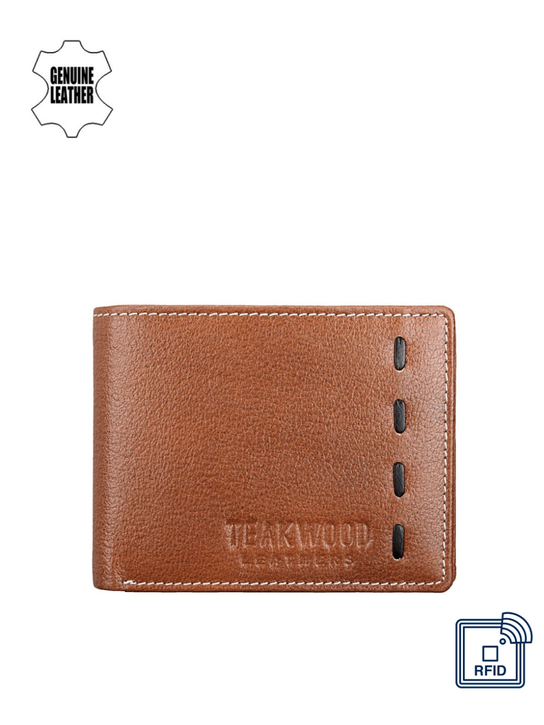 

Teakwood Leathers Men Tan Brown Textured Leather Wallet