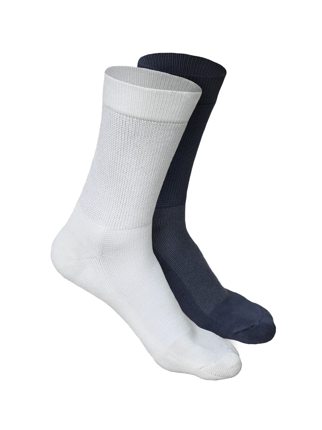 

Heelium Men Pack of 2 Bamboo Super Soft & Odour-Free Breathable Crew-Length Socks, Navy blue