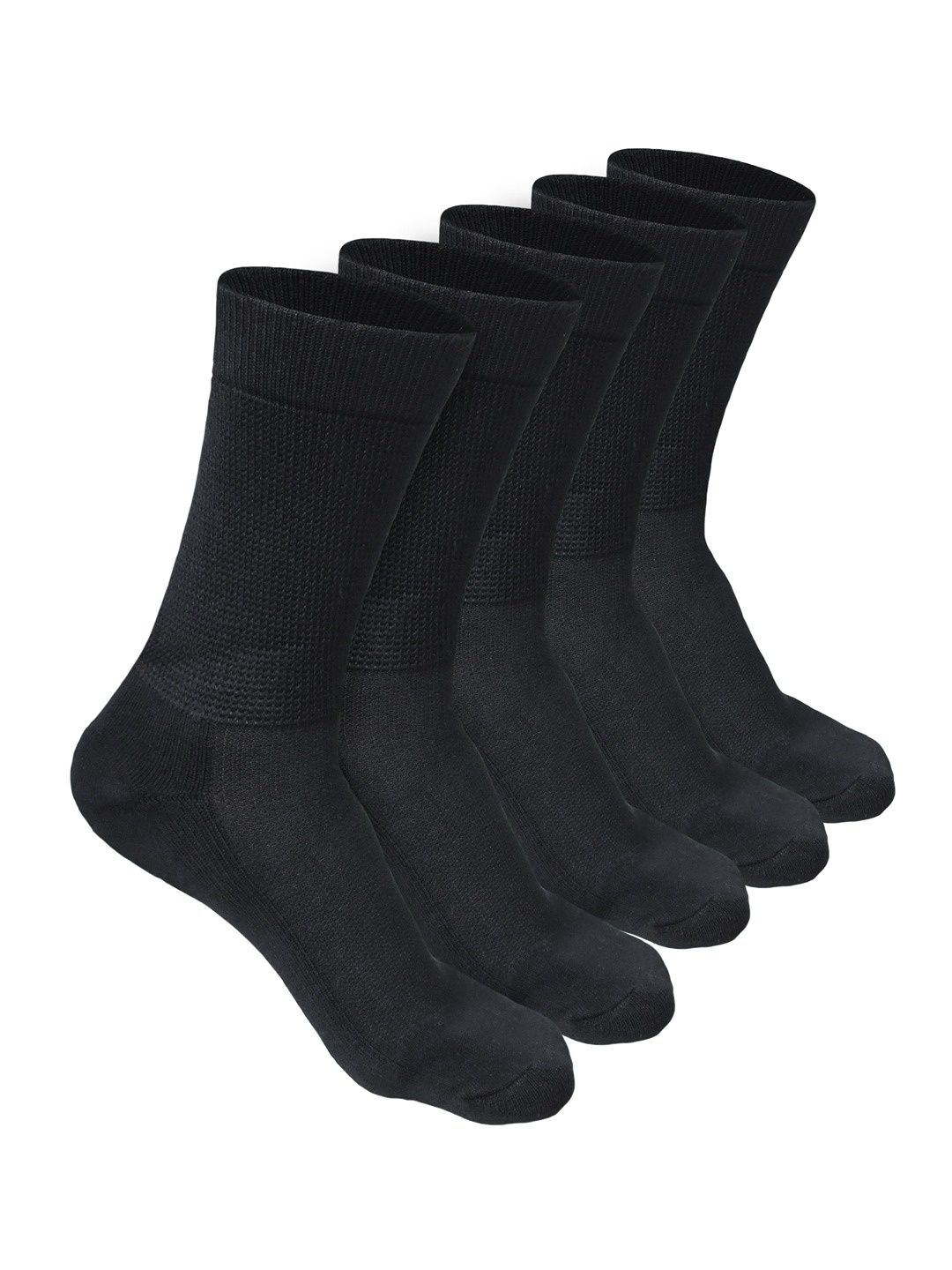

Heelium Men Pack of 5 Bamboo Super Soft & Odour-Free Breathable Crew-Length Socks, Grey