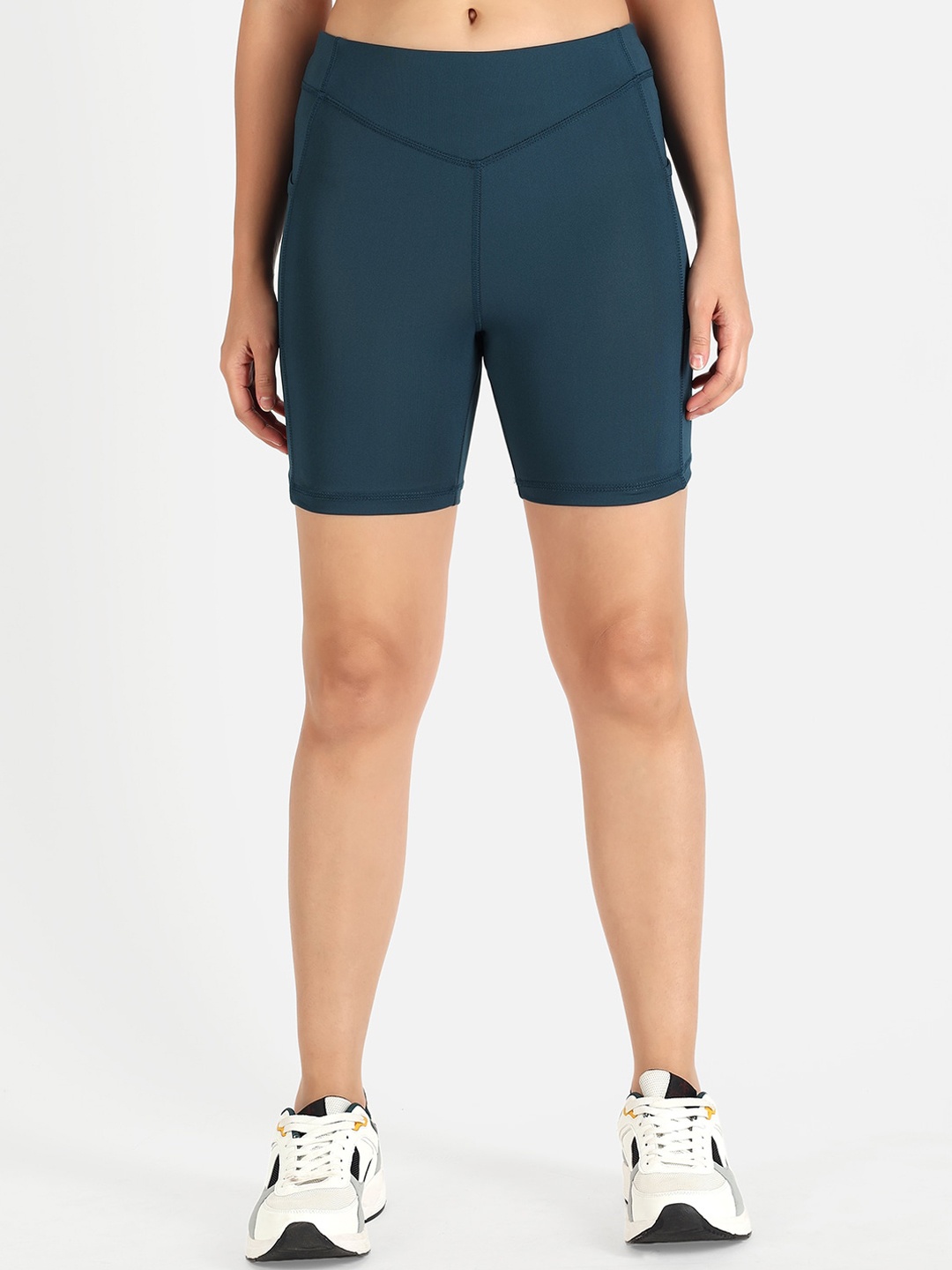 

ATHLISIS Women Teal Skinny Fit Sports Shorts