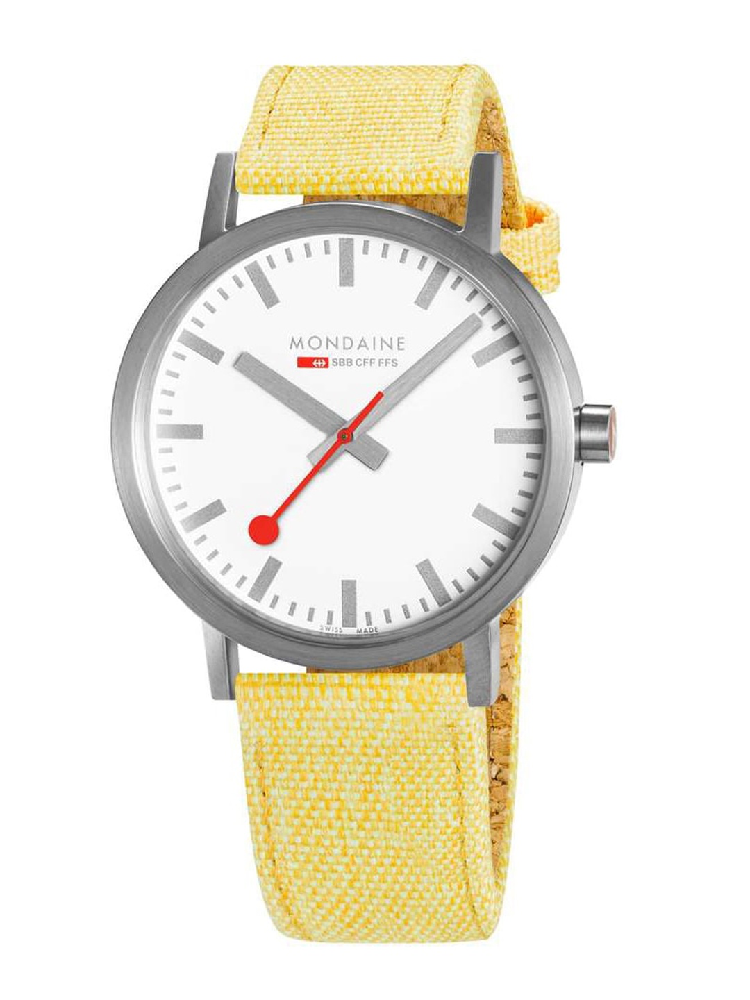

Mondaine Men White Dial & Yellow Straps Analogue Watch