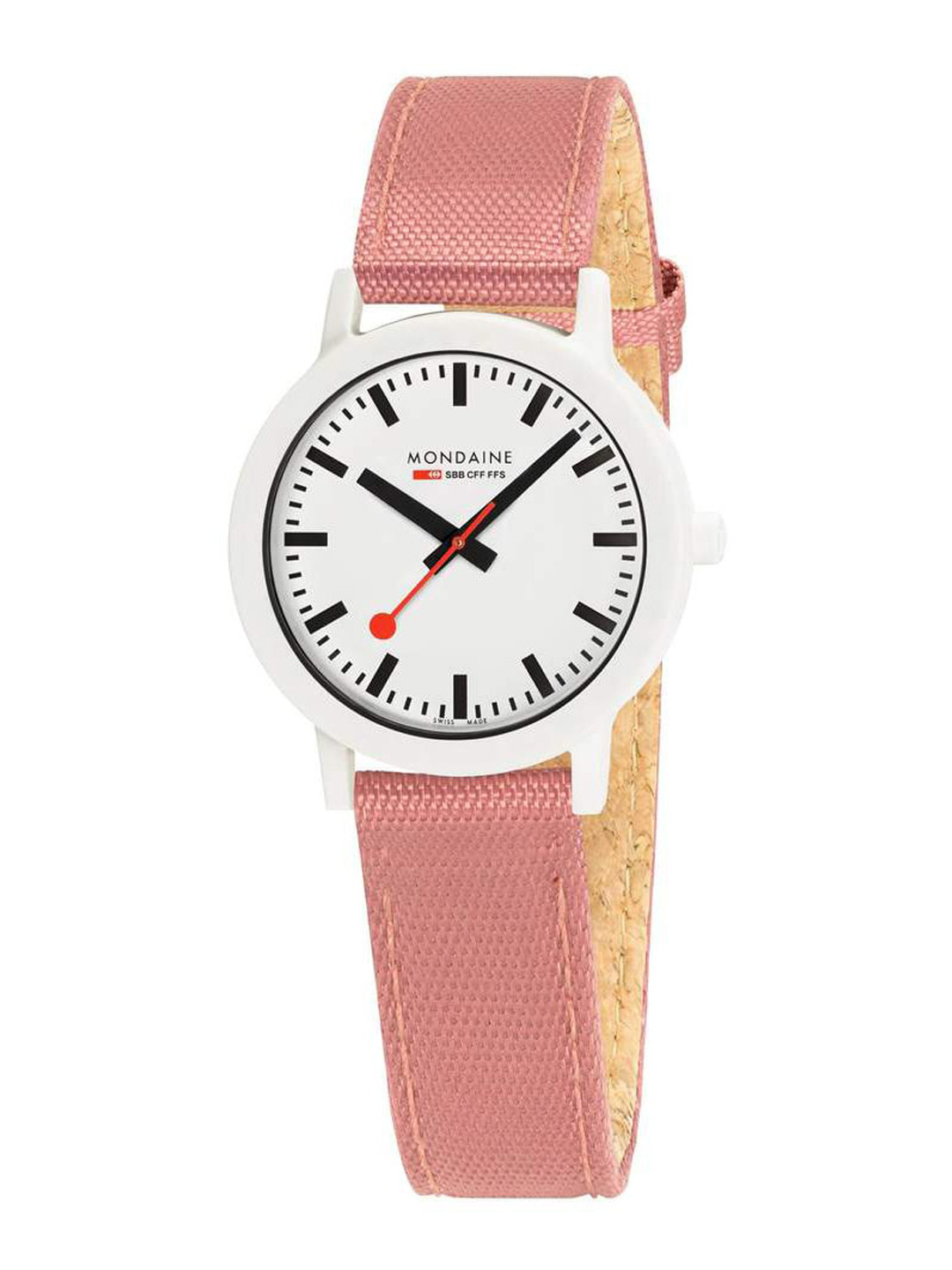 

Mondaine Women White Dial & Pink Straps Analogue Watch MS1.32111.LP