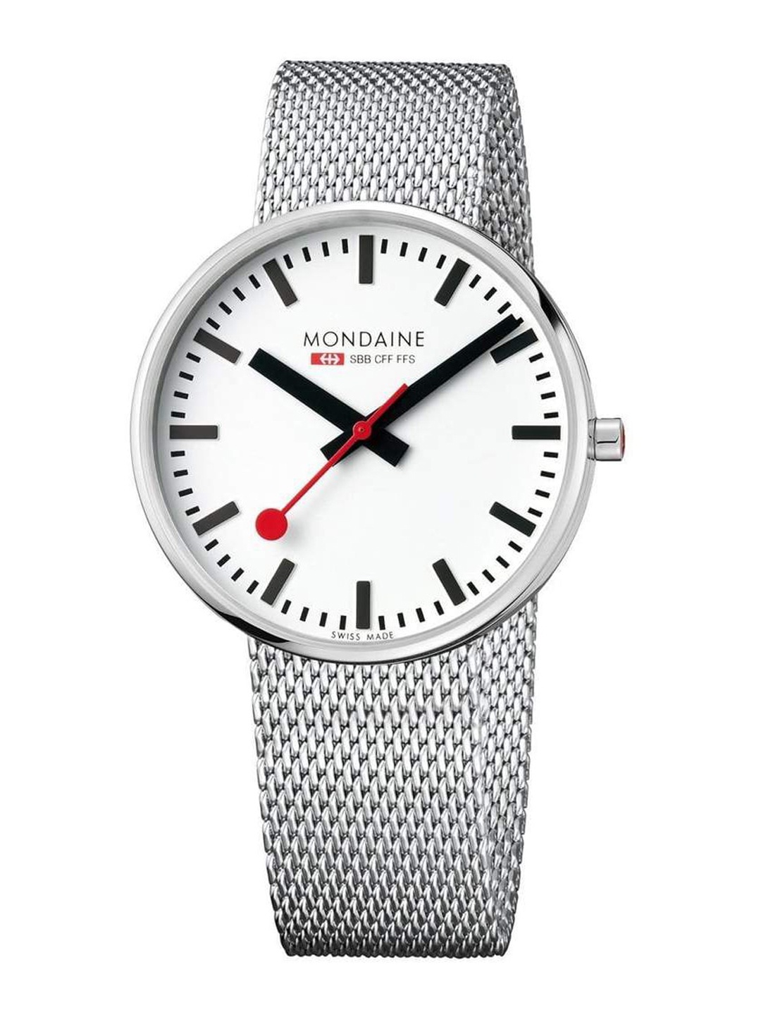 

Mondaine Men White Dial & Silver Toned Stainless Steel Straps Analogue Watch