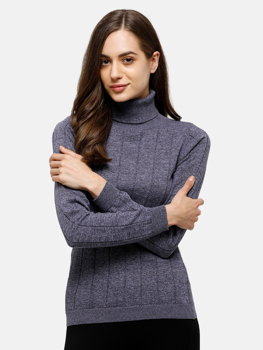 

98 Degree North Women Purple Pullover Sweater
