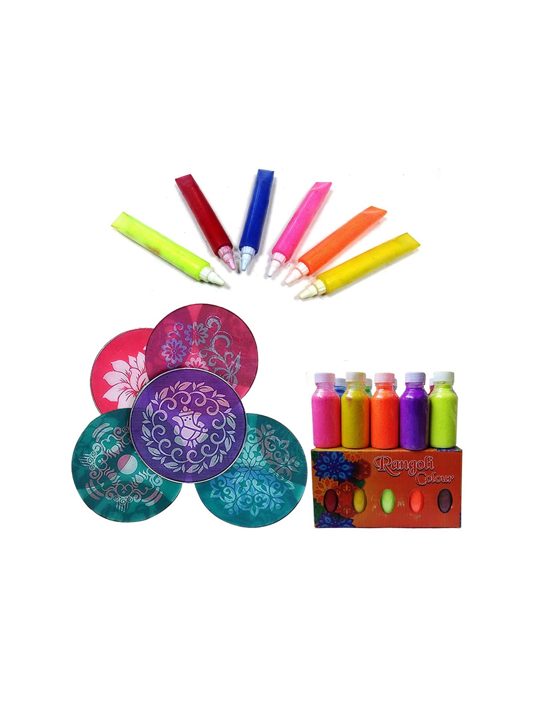 

CraftVatika Assorted Rangoli Powder Tool Kit, Multi