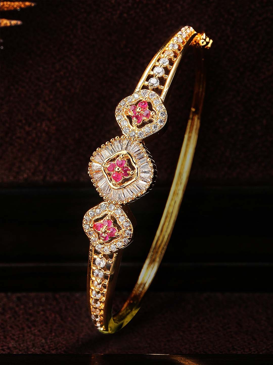 

Rubans Women Gold Plated Handcrafted Bangle-Style Bracelet