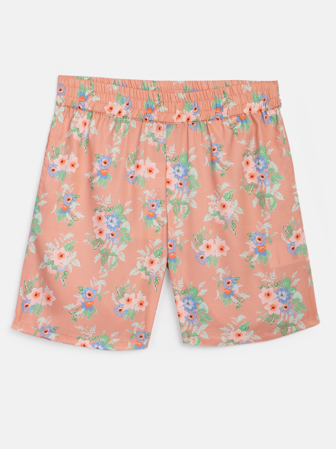 

HERE&NOW Girls Pink Floral Printed Regular Shorts