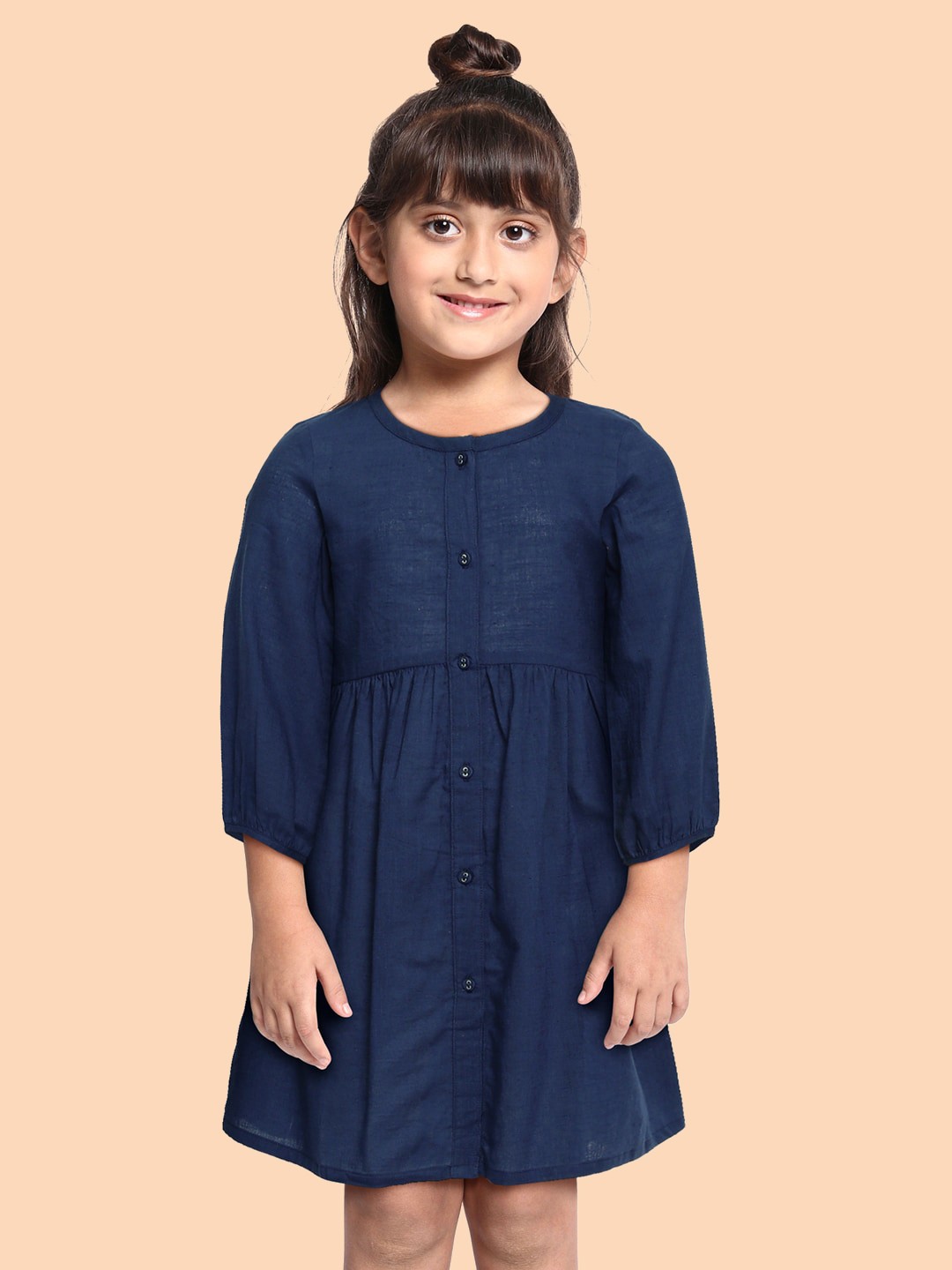 

HERE&NOW Navy Blue Pure Cotton Dress