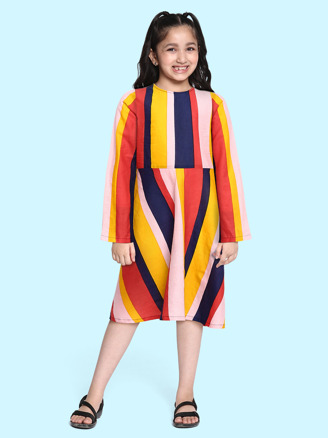 

HERE&NOW Multicoloured Colourblocked A-Line Dress, Multi