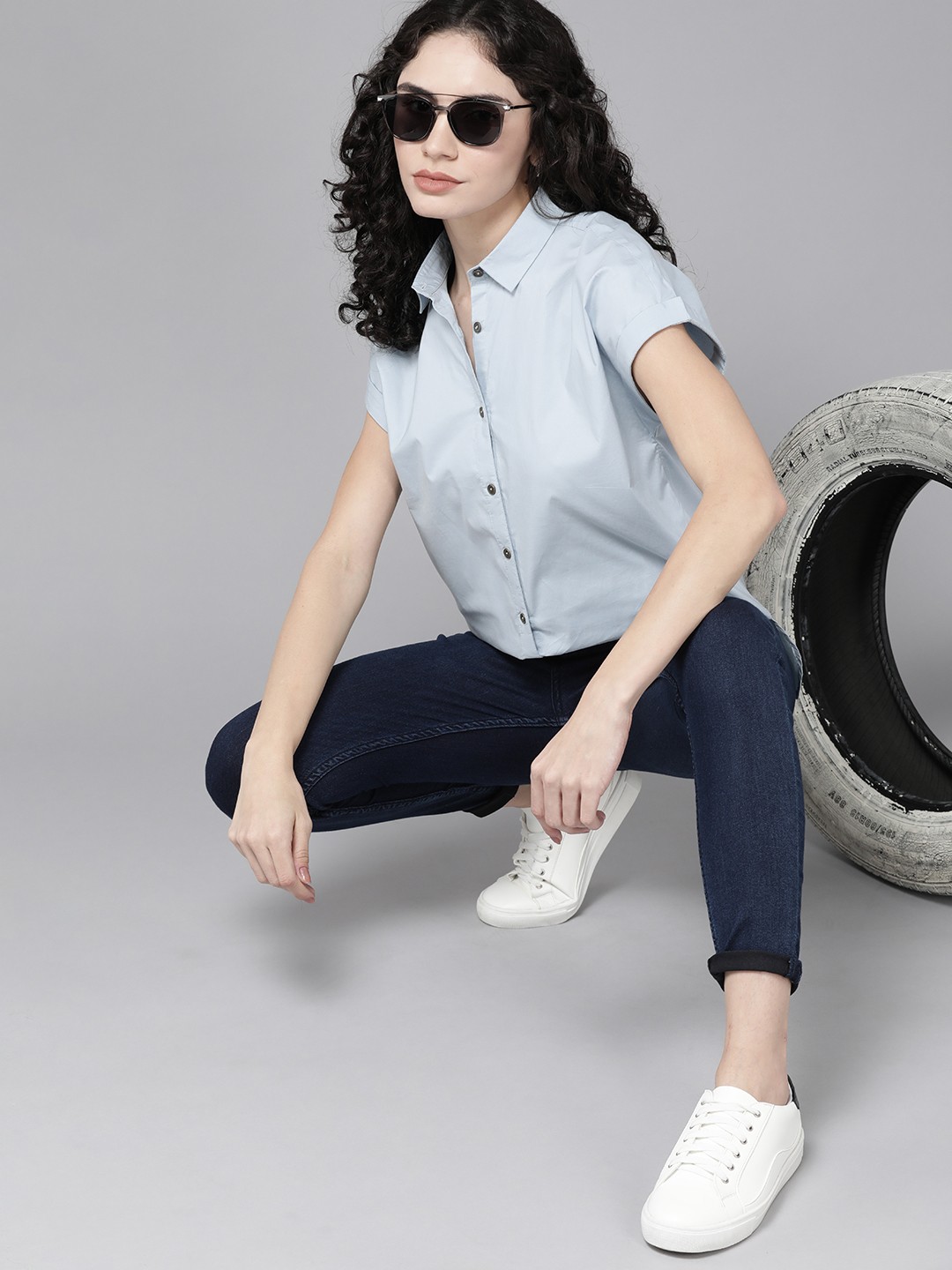 

Roadster X Discovery Adventures Women Blue Solid Casual Shirt