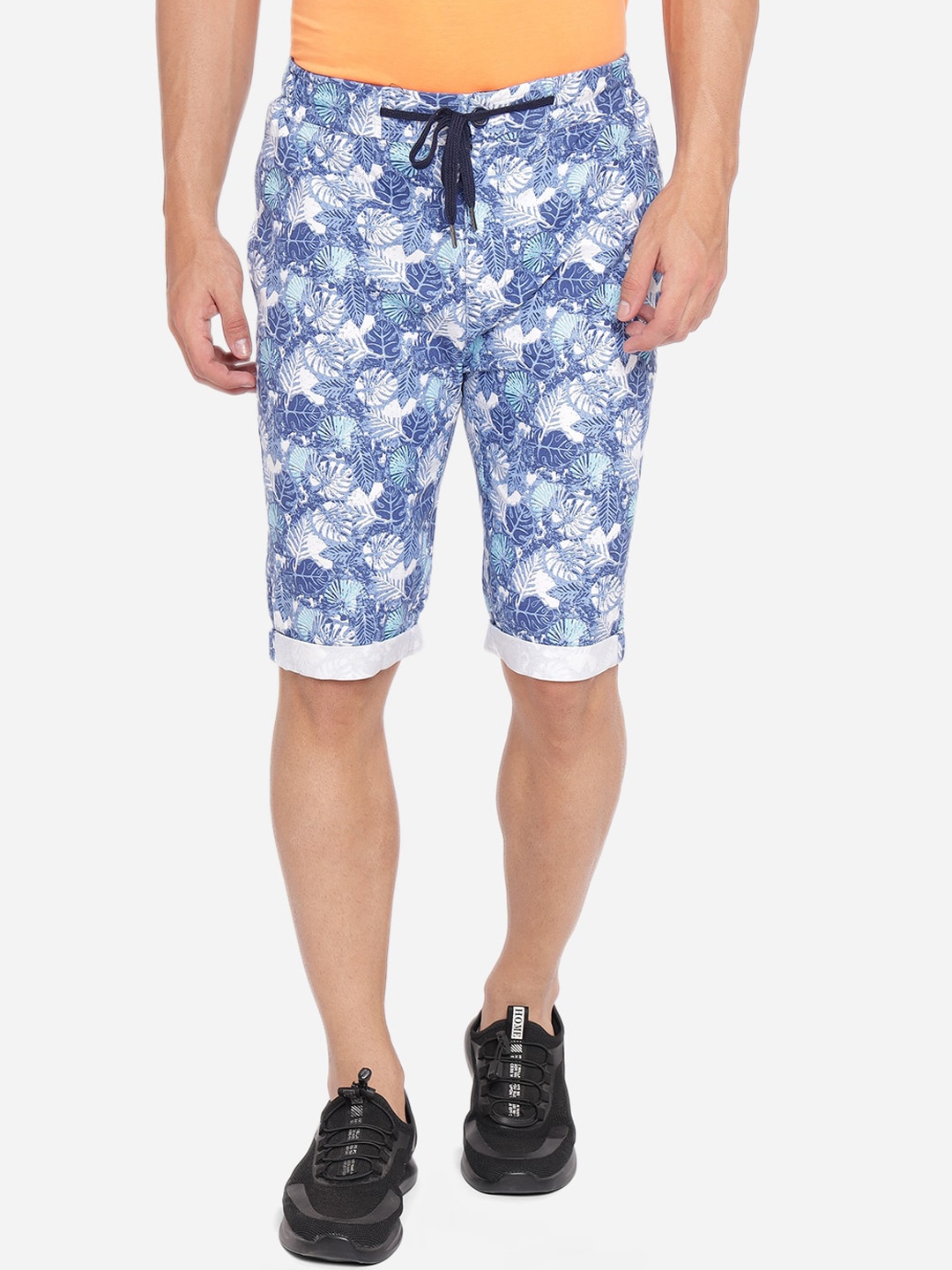 

JADE BLUE Men Blue Floral Printed Regular Shorts