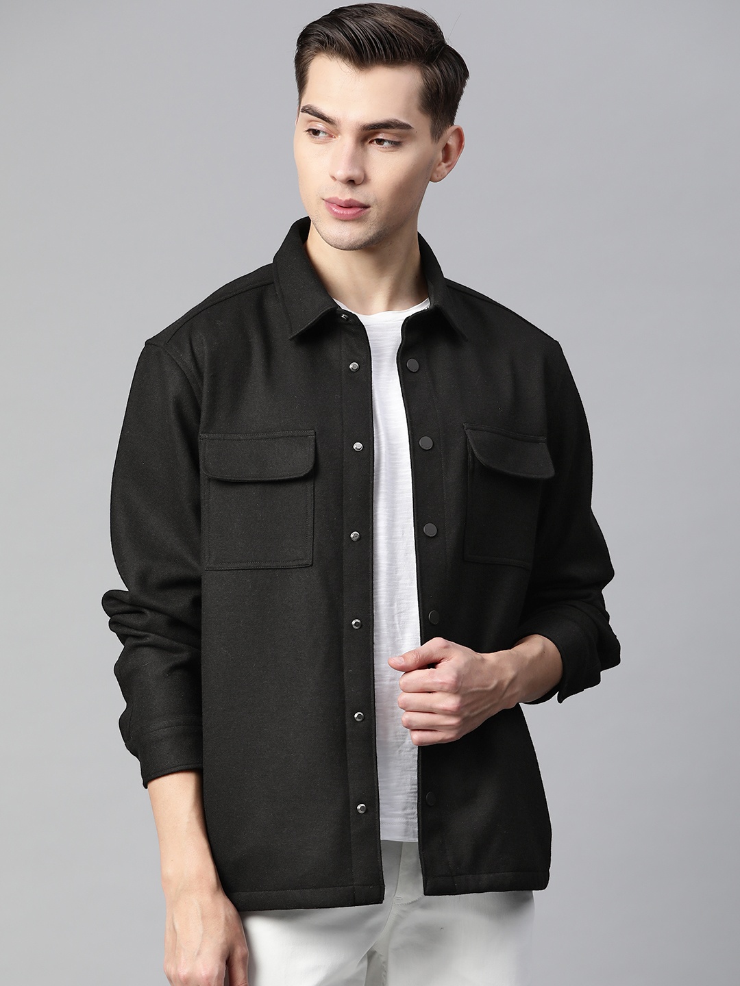

Marks & Spencer Men Black Opaque Casual Shirt
