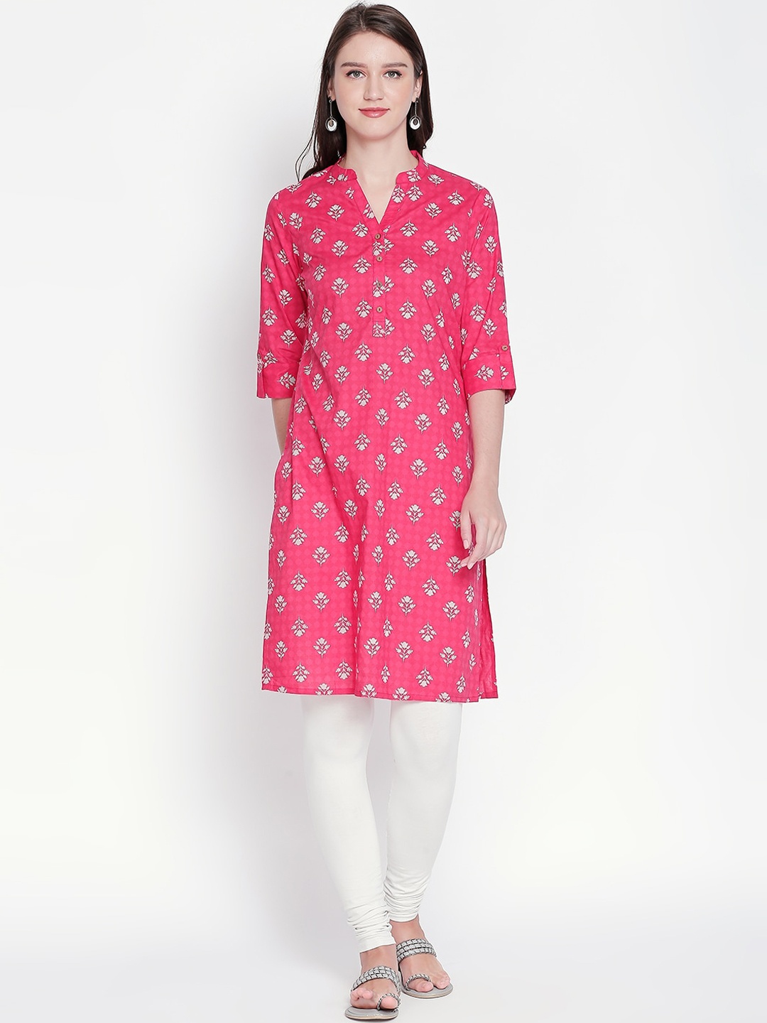 

RANGMANCH BY PANTALOONS Women Coral Ethnic Motifs Kurta