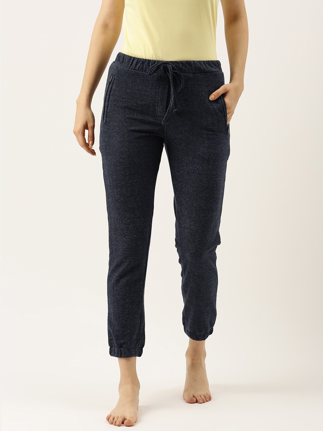 

Clt.s Women Navy Blue Solid Slim Fit Sports Joggers