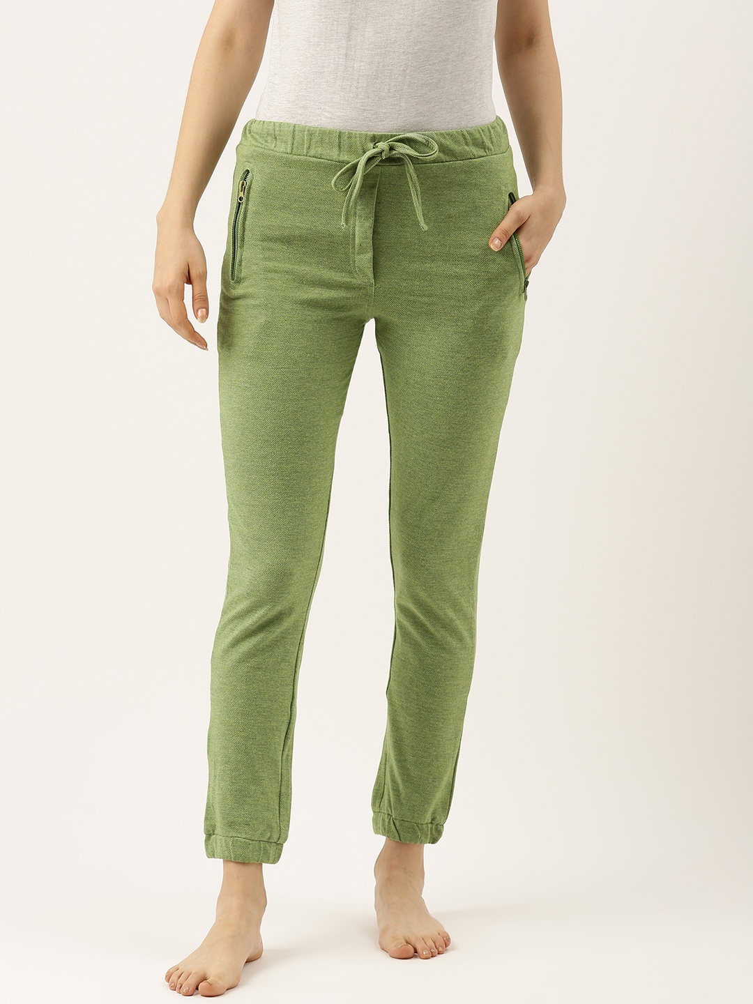 

Clt.s Women Green Solid Slim Fit Lounge Joggers