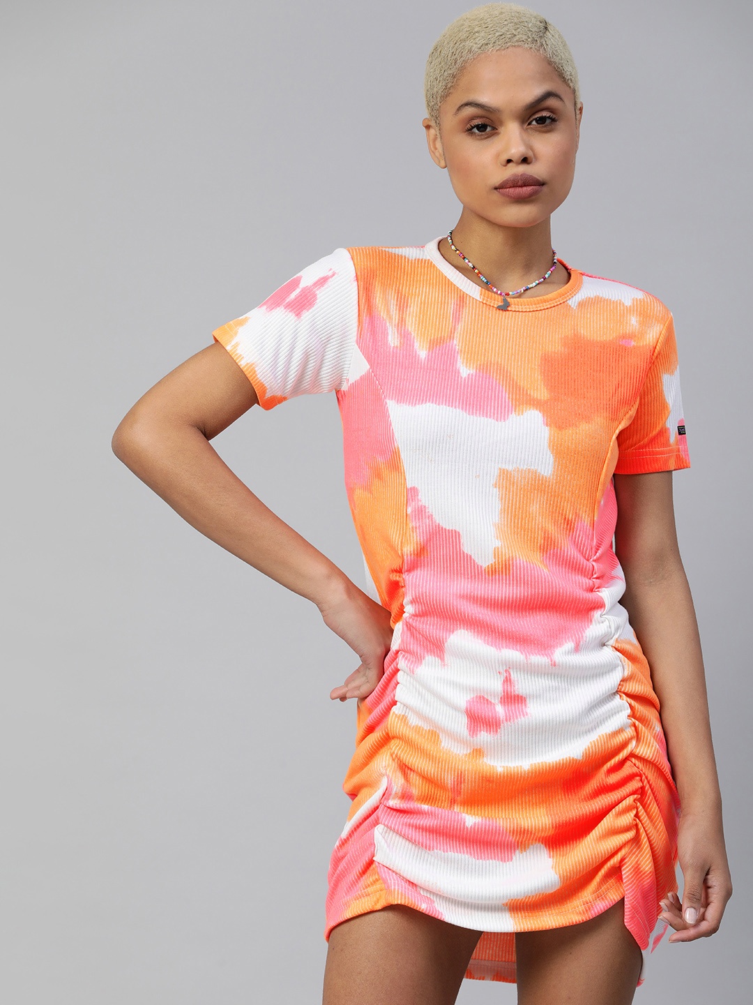 

JUNEBERRY Multicoloured Tie and Dye Dyed T-shirt Dress, Multi