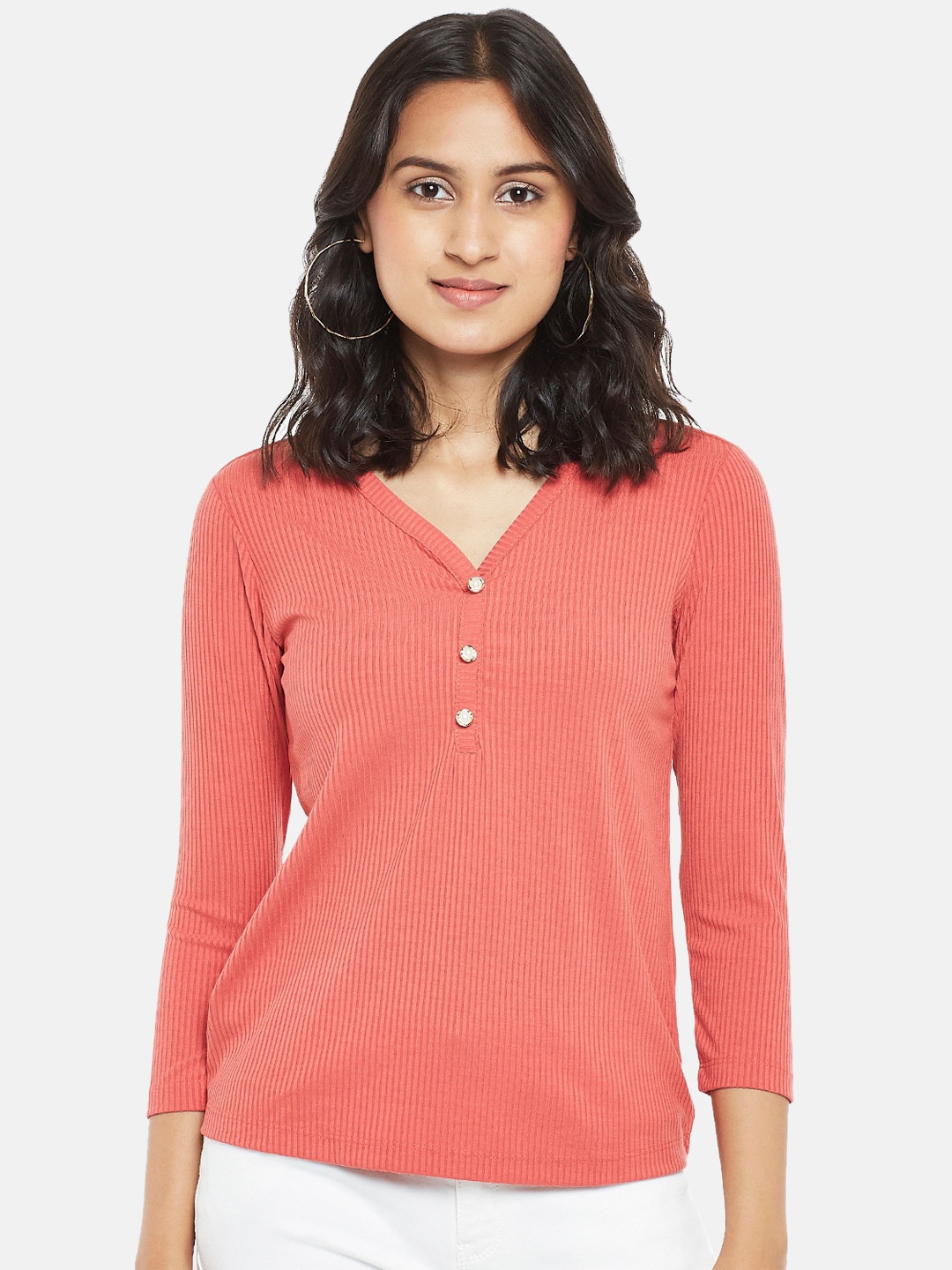 

Honey by Pantaloons Coral Regular Top