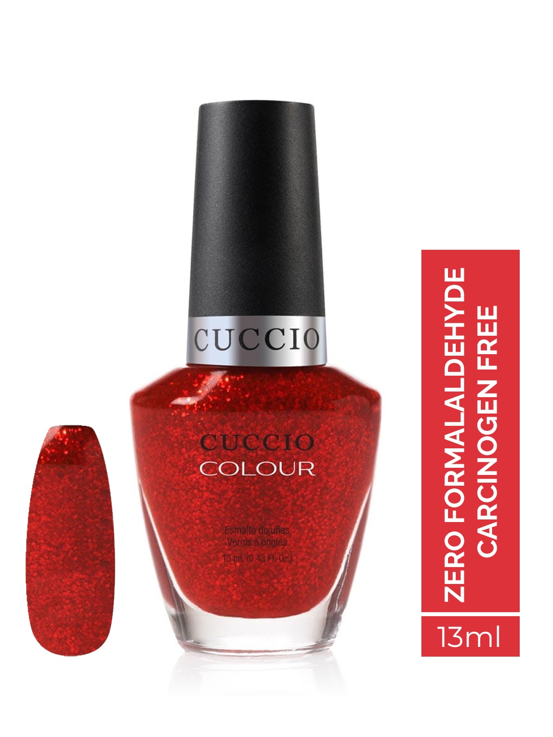 

Cuccio Colour Long Lasting Glossy Nail Polish - Manhattan mayhem 25 Free Formula 13 ml, Red