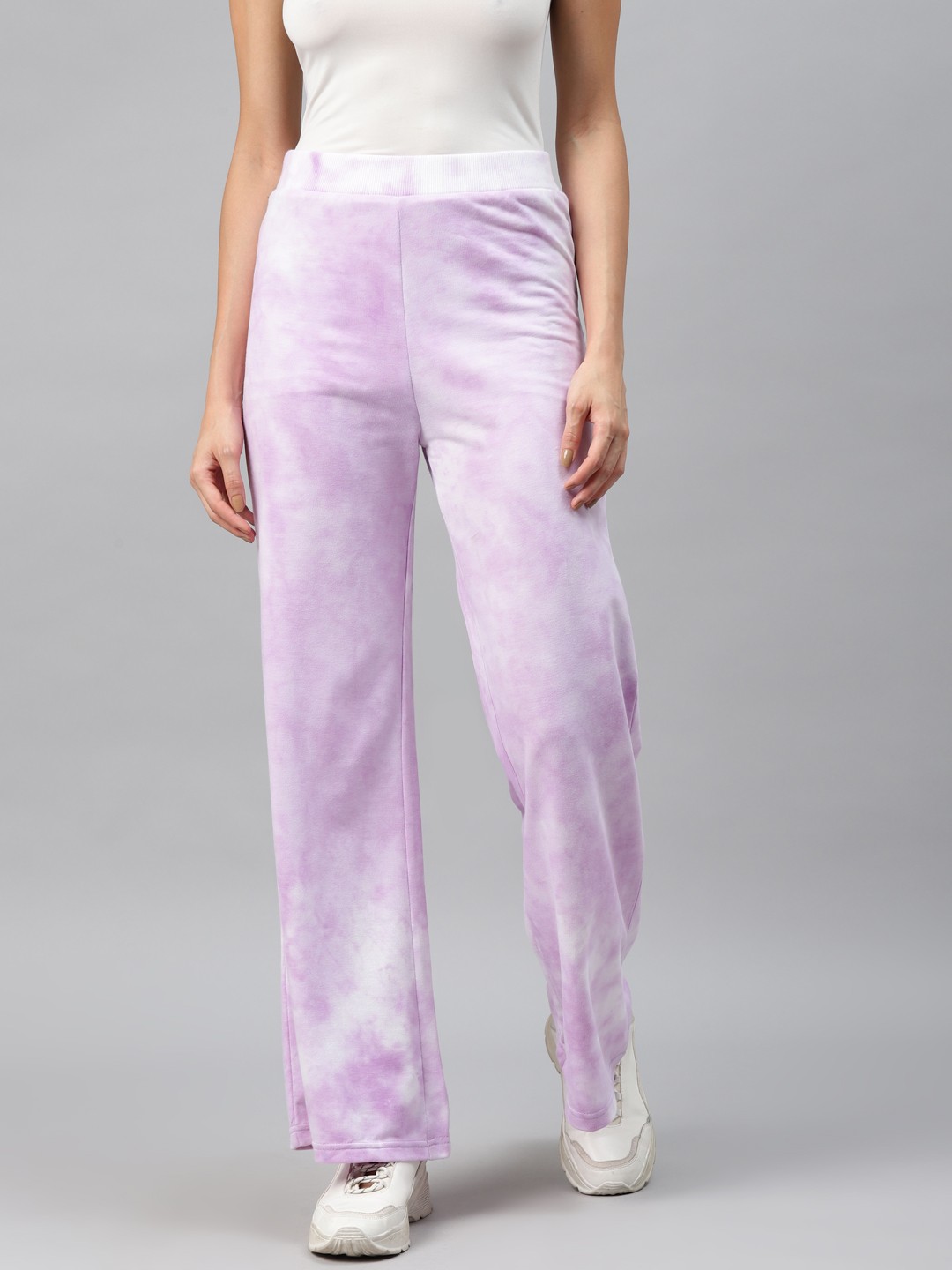 

Laabha Women Lavendar Cotton Tie Dye Stylish Track Pant, Lavender