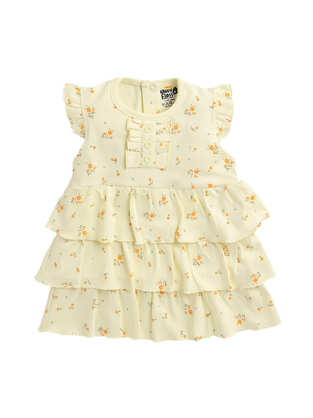 

AMUL Kandyfloss Girls Yellow A-Line Dress