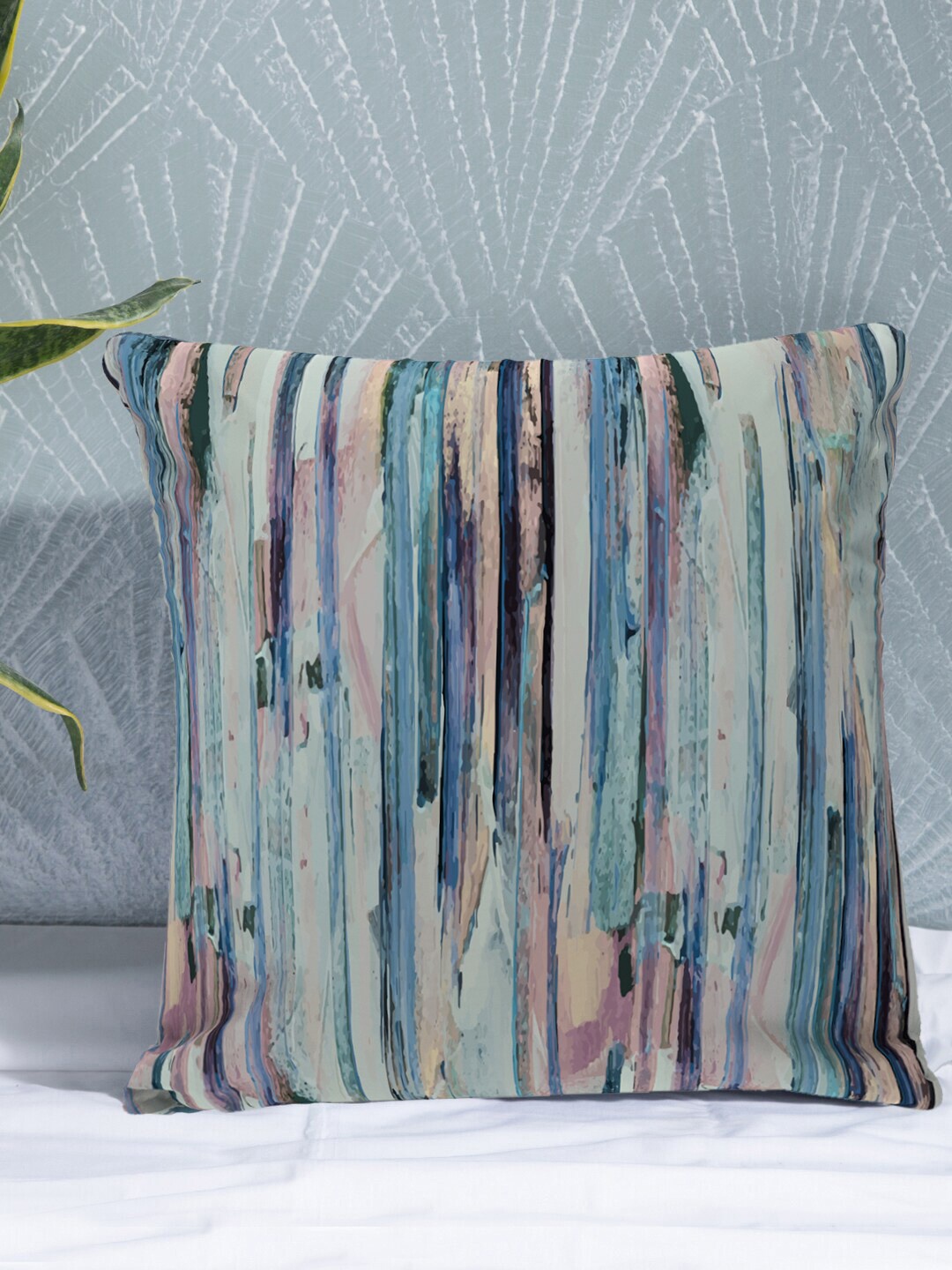 

PETAL HOME Blue Floral Cotton Square Cushion Covers