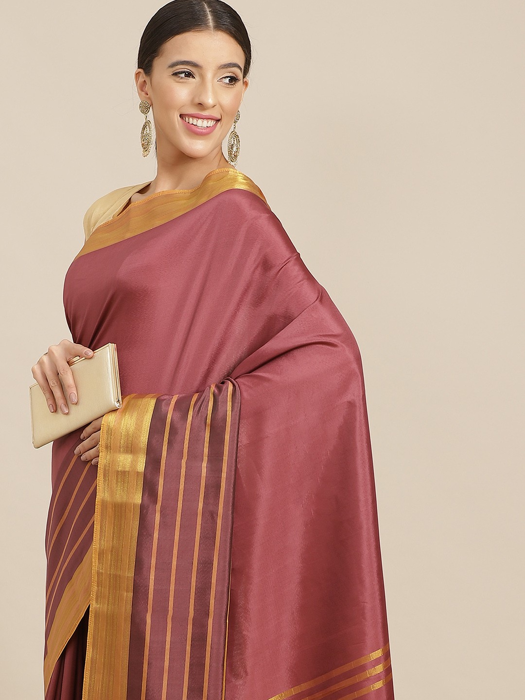 

Anouk Mauve Bhagalpuri Saree