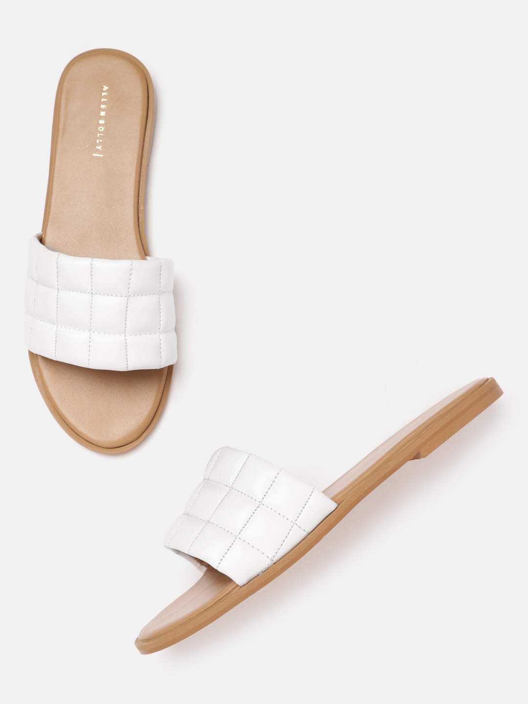 

Allen Solly Women White Quilted Open Toe Flats
